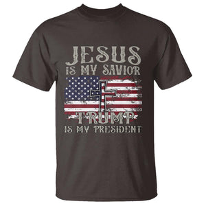 Donald Trump Supporter T Shirt Jesus Is My Savior Trump Is My President TS09 Dark Chocolate Print Your Wear