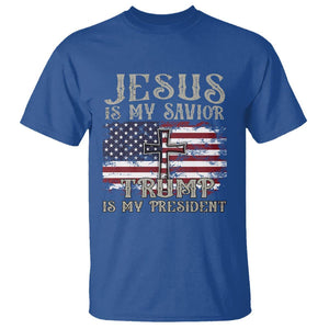 Donald Trump Supporter T Shirt Jesus Is My Savior Trump Is My President TS09 Royal Blue Print Your Wear