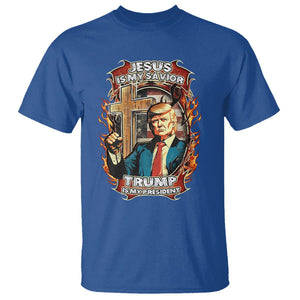 Donald Trump Supporter T Shirt Jesus Is My Savior Trump Is My President TS09 Royal Blue Print Your Wear