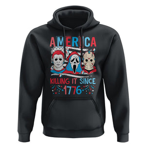 Funny 4th Of July Hoodie America Killing IT Since 1776 Horror TS09 Black Print Your Wear