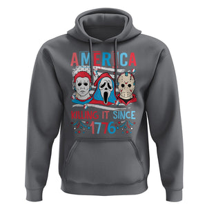 Funny 4th Of July Hoodie America Killing IT Since 1776 Horror TS09 Charcoal Print Your Wear