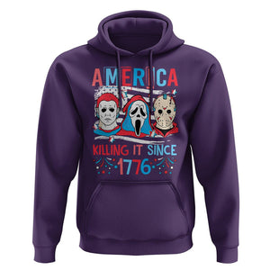 Funny 4th Of July Hoodie America Killing IT Since 1776 Horror TS09 Purple Print Your Wear