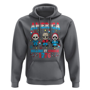 Funny 4th Of July Hoodie America Killing IT Since 1776 Horror TS09 Charcoal Print Your Wear