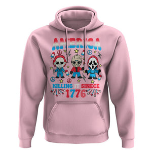 Funny 4th Of July Hoodie America Killing IT Since 1776 Horror TS09 Light Pink Print Your Wear