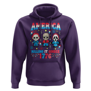 Funny 4th Of July Hoodie America Killing IT Since 1776 Horror TS09 Purple Print Your Wear