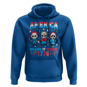 Funny 4th Of July Hoodie America Killing IT Since 1776 Horror TS09 Royal Blue Print Your Wear