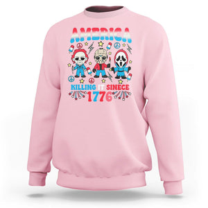 Funny 4th Of July Sweatshirt America Killing IT Since 1776 Horror TS09 Light Pink Print Your Wear