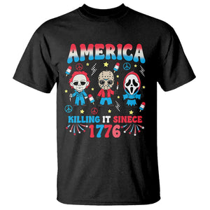 Funny 4th Of July T Shirt America Killing IT Since 1776 Horror TS09 Black Print Your Wear