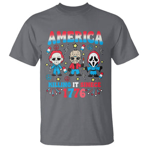 Funny 4th Of July T Shirt America Killing IT Since 1776 Horror TS09 Charcoal Print Your Wear