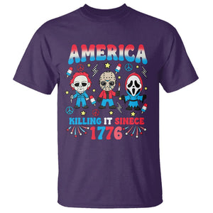 Funny 4th Of July T Shirt America Killing IT Since 1776 Horror TS09 Purple Print Your Wear