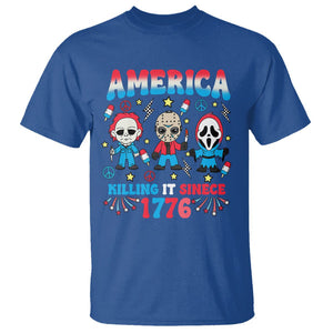 Funny 4th Of July T Shirt America Killing IT Since 1776 Horror TS09 Royal Blue Print Your Wear