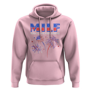 Funny 4th Of July Hoodie MILF Man I Love Fireworks Patriotic Independence Day TS09 Light Pink Print Your Wear