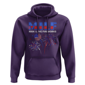 Funny 4th Of July Hoodie MILF Man I Love Fireworks Patriotic Independence Day TS09 Purple Print Your Wear