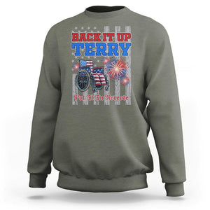 Funny 4th Of July Sweatshirt Back Up Terry Put It In Reverse TS09 Military Green Print Your Wear