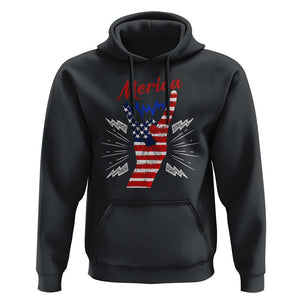 Merica Rock Sign 4th Of July Hoodie TS09 Black Print Your Wear