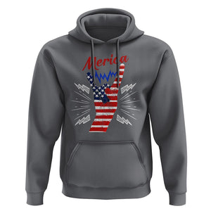 Merica Rock Sign 4th Of July Hoodie TS09 Charcoal Print Your Wear