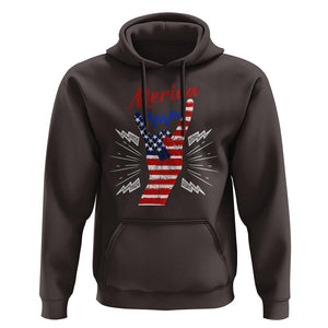 Merica Rock Sign 4th Of July Hoodie TS09 Dark Chocolate Print Your Wear