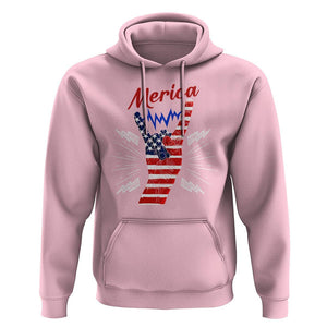 Merica Rock Sign 4th Of July Hoodie TS09 Light Pink Print Your Wear