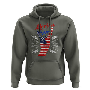 Merica Rock Sign 4th Of July Hoodie TS09 Military Green Print Your Wear