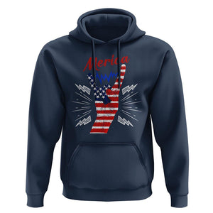 Merica Rock Sign 4th Of July Hoodie TS09 Navy Print Your Wear