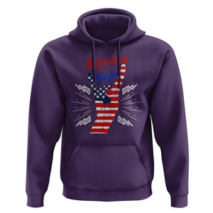 Merica Rock Sign 4th Of July Hoodie TS09 Purple Print Your Wear