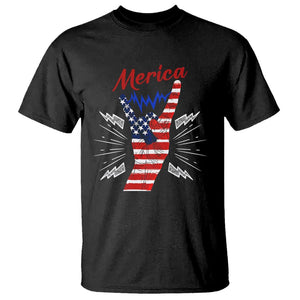 Merica Rock Sign 4th Of July T Shirt TS09 Black Print Your Wear