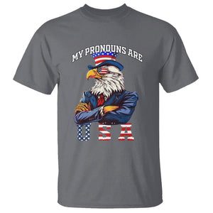 Funny 4th Of July T Shirt My Pronouns USA Eagle American TS09 Charcoal Print Your Wear