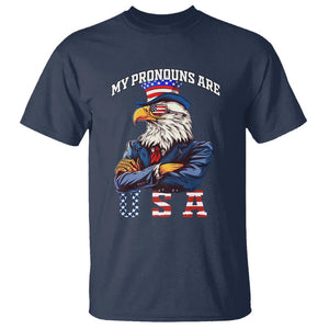 Funny 4th Of July T Shirt My Pronouns USA Eagle American TS09 Navy Print Your Wear