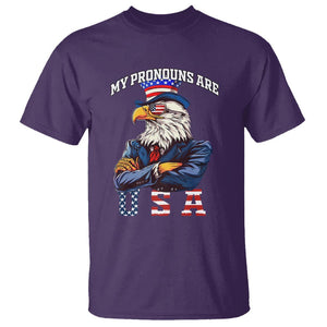 Funny 4th Of July T Shirt My Pronouns USA Eagle American TS09 Purple Print Your Wear