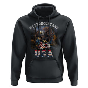 Funny 4th Of July Hoodie My Pronouns USA Eagle American TS09 Black Print Your Wear