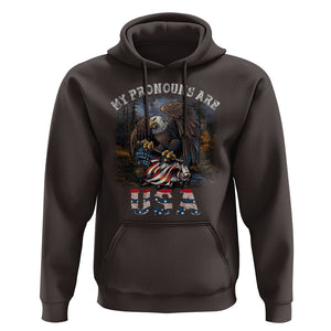 Funny 4th Of July Hoodie My Pronouns USA Eagle American TS09 Dark Chocolate Print Your Wear