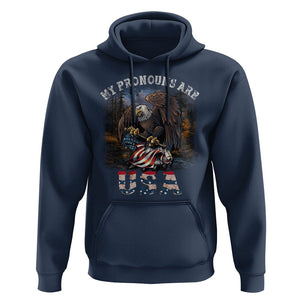 Funny 4th Of July Hoodie My Pronouns USA Eagle American TS09 Navy Print Your Wear