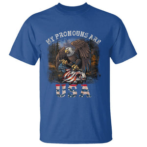 Funny 4th Of July T Shirt My Pronouns USA Eagle American TS09 Royal Blue Print Your Wear