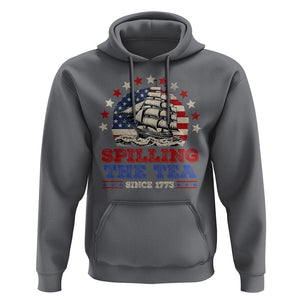 Funny 4th Of July Hoodie Spilling The Tea Since 1773 TS09 Charcoal Print Your Wear