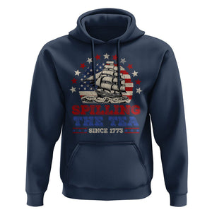 Funny 4th Of July Hoodie Spilling The Tea Since 1773 TS09 Navy Print Your Wear