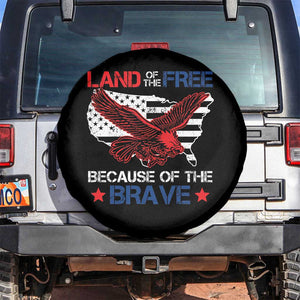 American Patriotic Spare Tire Cover Land Of The Free Because Of The Brave TS09 No hole Black Print Your Wear