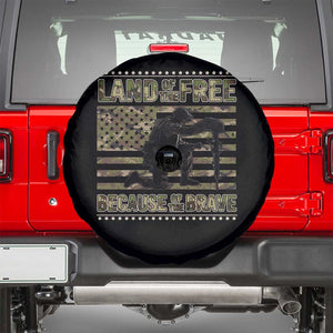 American Patriotic Spare Tire Cover Land Of The Free Because Of The Brave TS09 Black Print Your Wear