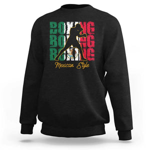 Mexican Boxing Style Mexico Flag Sweatshirt TS09 Black Print Your Wear