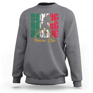 Mexican Boxing Style Mexico Flag Sweatshirt TS09 Charcoal Print Your Wear