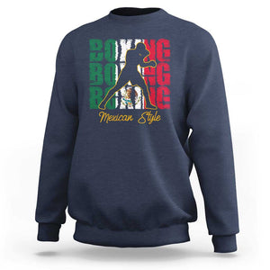 Mexican Boxing Style Mexico Flag Sweatshirt TS09 Navy Print Your Wear