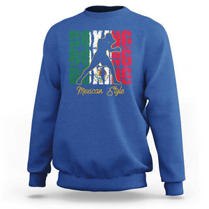 Mexican Boxing Style Mexico Flag Sweatshirt TS09 Royal Blue Print Your Wear