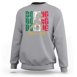 Mexican Boxing Style Mexico Flag Sweatshirt TS09 Sport Gray Print Your Wear