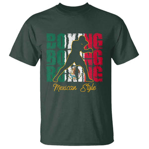 Mexican Boxing Style Mexico Flag T Shirt TS09 Dark Forest Green Print Your Wear