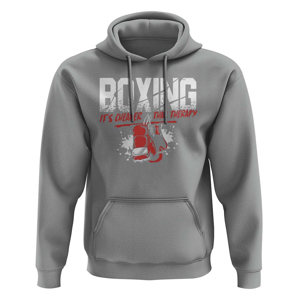 Boxing Cheaper Than Therapy Hoodie TS09 Sport Gray Print Your Wear