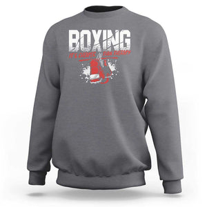 Boxing Cheaper Than Therapy Sweatshirt TS09 Charcoal Print Your Wear