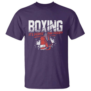 Boxing Cheaper Than Therapy T Shirt TS09 Purple Print Your Wear