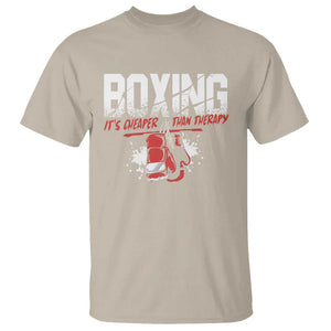 Boxing Cheaper Than Therapy T Shirt TS09 Sand Print Your Wear