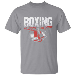 Boxing Cheaper Than Therapy T Shirt TS09 Sport Gray Print Your Wear