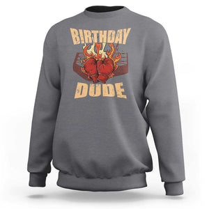 Birthday Dude Boxing Player Sweatshirt TS09 Charcoal Print Your Wear