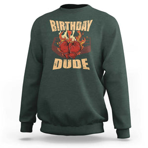 Birthday Dude Boxing Player Sweatshirt TS09 Dark Forest Green Print Your Wear